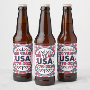 250 Jahre USA 1776-2026 Halbjahr Bierflaschenetikett