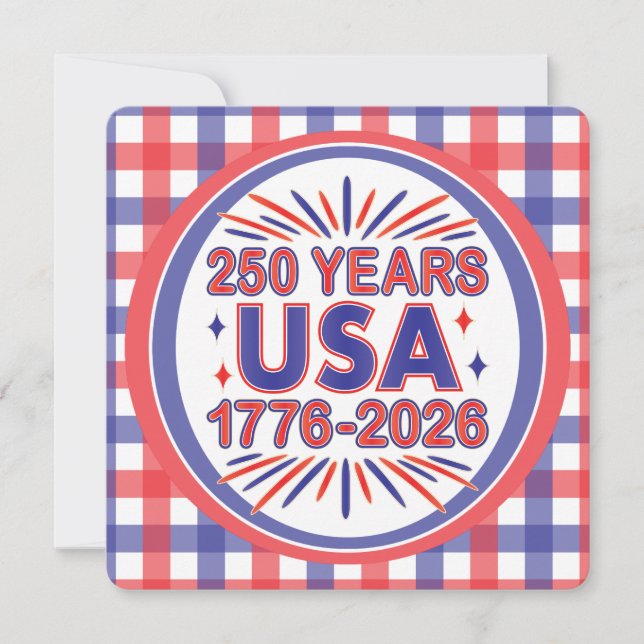 250 Jahre USA | 1776-2026 Halbjahr Einladung (Vorderseite)