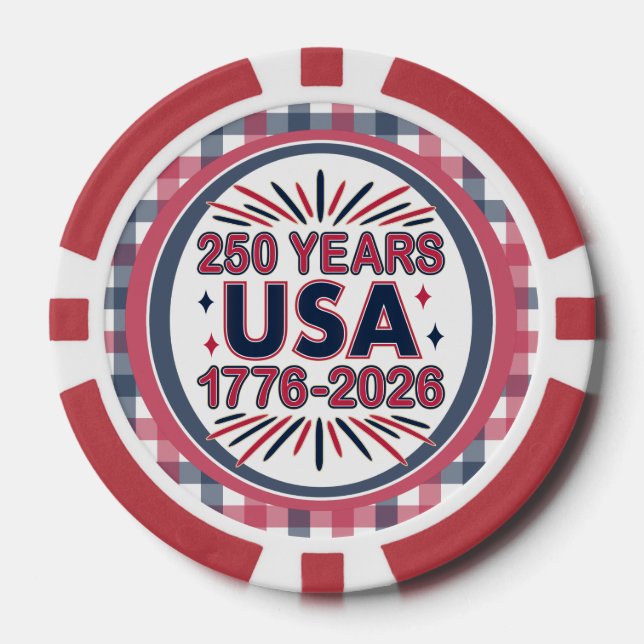 250 Jahre USA | 1776-2026 Halbjahr Pokerchips (Vorderseite)
