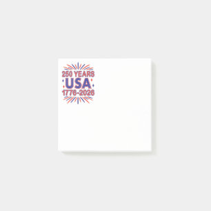 250 Jahre USA   1776-2026 Halbjahr Post-it Klebezettel