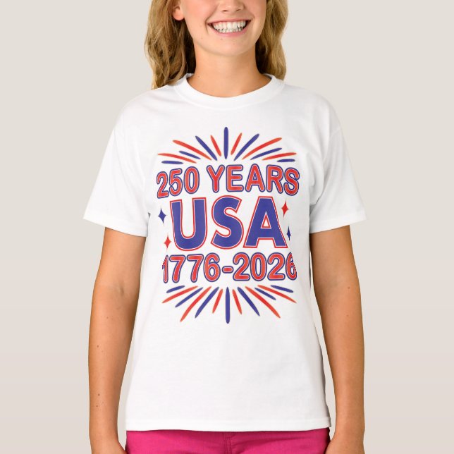 250 Jahre USA | 1776-2026 Halbjahr T-Shirt (Vorderseite)
