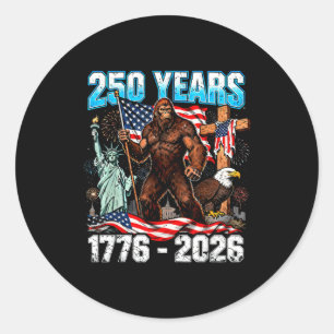250 Jahre USA 1776 2026 patriotische Freiheit Bigf Runder Aufkleber
