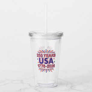 250 Jahre USA 1776–2026 Semiquincentennial Acryltrinkbecher