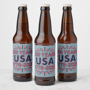 250 Jahre USA 1776–2026 Semiquincentennial Bierflaschenetikett