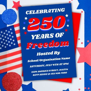 250 Jahre USA Editierbare Personalisierte Patrioti Einladung