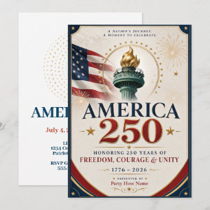 250 Jahre USA-Jubiläum Einladung
