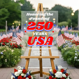 250 Jahre USA Revolutionskrieg Tribut Acrylschild