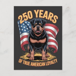 250 Jahre wahre amerikanische Treue Rottweiler Postkarte