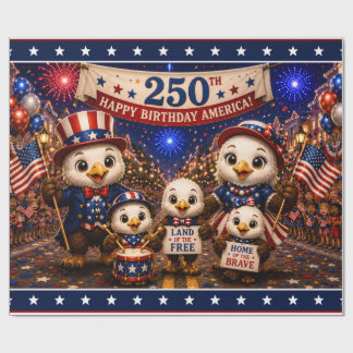 250-Jahres-Jubiläum American Eagle 4. Juli-Party Geschenkpapier