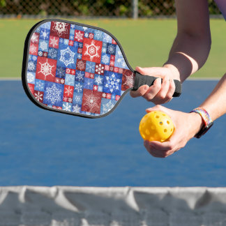 250-Jahres-Jubiläums-Schneeflockencollage Pickleball Schläger