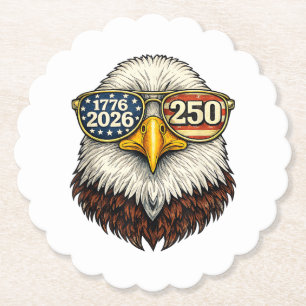 250. Jahrestag USA 1776-2026 Patriotischer Weißkop Untersetzer