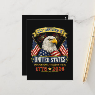 250. Jahrestag USA 4. Juli Patriotisch Postkarte