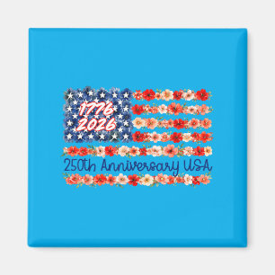250 Jahrestag USA Floral 250 Jahre Amerikanisch 4. Magnet