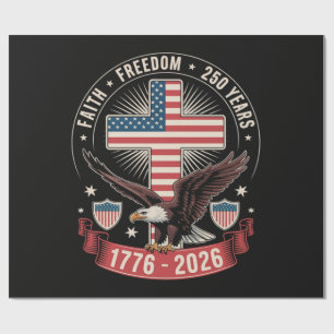 250. Jahrestag USA Glaube Freiheit 4. Juli Geschenkpapier