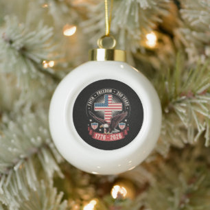 250. Jahrestag USA Glaube Freiheit 4. Juli Keramik Kugel-Ornament
