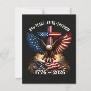 250. Jahrestag USA Glaube Freiheit Feiertagskarte