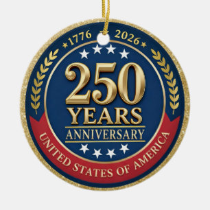 250. Jahrestag USA Patriotisch 1776–2026 Keramik Ornament