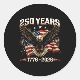 250 Jahrestag USA Patriotischer Adler 250. Unabhän Runder Aufkleber