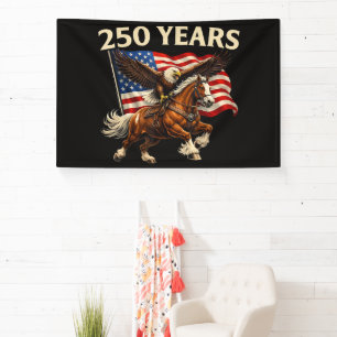 250 Jahrestag USA Western Pferd Adler Banner