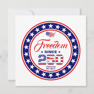 250. Jubiläum 4. Juli Amerikanische Flagge Karte