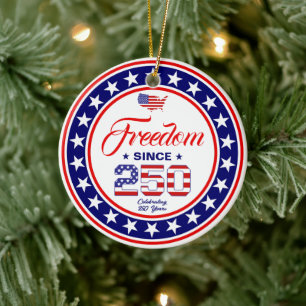 250. Jubiläum 4. Juli Amerikanische Flagge Keramik Ornament