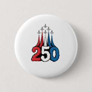 250. Jubiläum 4. Juli Jet Patriotisch   Button