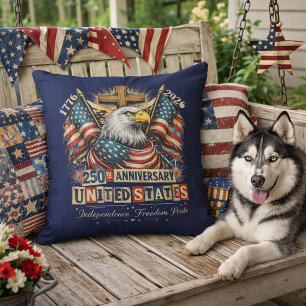 250. Jubiläum Adler Kreuz Patriotisch Amerikanisch Kissen