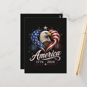 250. Jubiläum Amerika-Flagge Adler 250 Jahre Postkarte