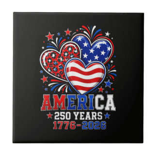 250. Jubiläum Amerika Flagge Herz 250 Jahr Frau Fliese