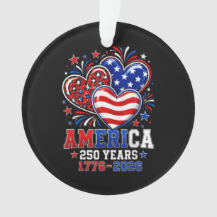 250. Jubiläum Amerika Flagge Herz 250 Jahr Frau Ornament