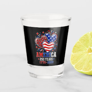 250. Jubiläum Amerika Flagge Herz 250 Jahr Frau Schnapsglas