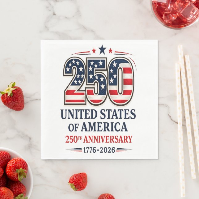250. Jubiläum der USA Serviette (Beispiel)