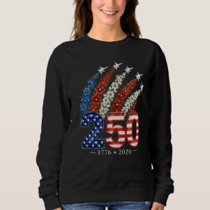 250. Jubiläum Floral Jet Fighter Patriotisch Sweatshirt