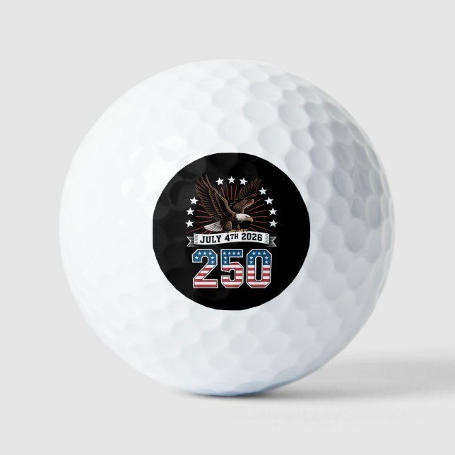250. Jubiläum Patriotisch 4. Juli 1776 2026 Golfball (Vorderseite)