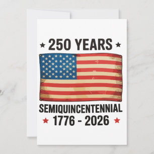 250. Jubiläum Patriotischer 4. Juli Semiquince Dankeskarte