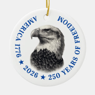 250. Jubiläum USA 2026 Weißkopfseeadler Keramik Ornament