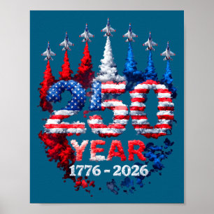 250. Jubiläum USA 250. amerikanische Illustration Poster