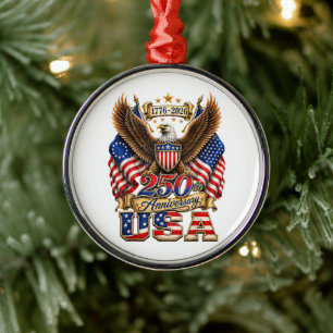 250. Jubiläum USA-Flagge 250 Jahre Amerikanisch Ornament Aus Metall