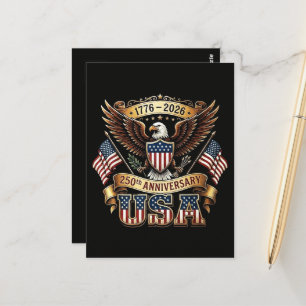 250. Jubiläum USA-Flagge 250 Jahre Amerikanisch Postkarte