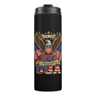 250. Jubiläum USA-Flagge 250 Jahre Amerikanisch Thermosbecher