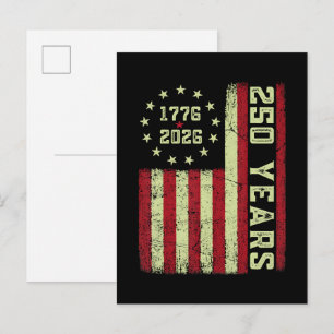250. Jubiläum USA-Flagge Ankündigungspostkarte