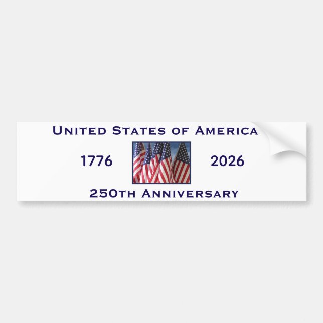 250. Jubiläum USA Patriotic American Flag Autoaufkleber (Vorne)