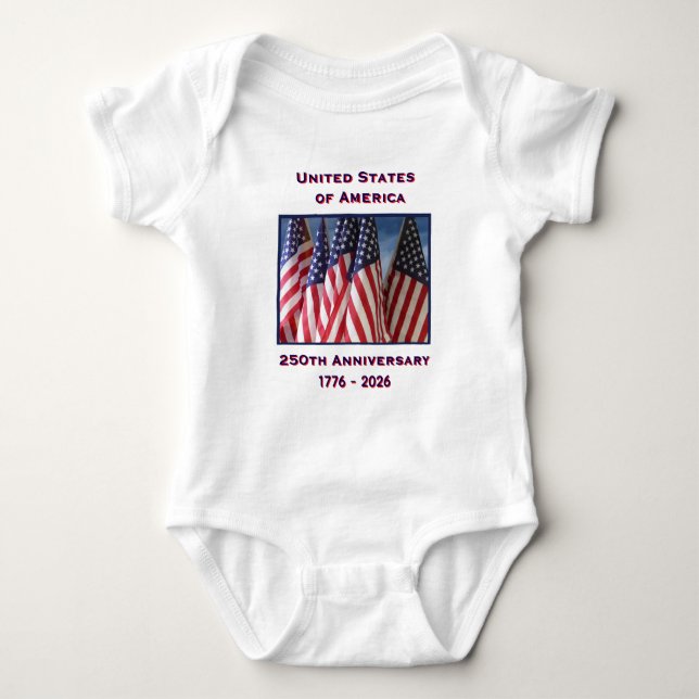 250. Jubiläum USA Patriotic Baby Strampler (Vorderseite)