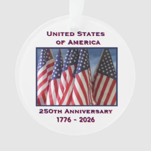 250. Jubiläum USA Patriotic Flags Acrylic Ornament