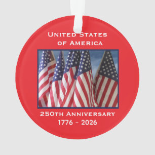 250. Jubiläum USA Patriotic Flags Acrylic Ornament