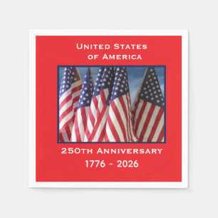 250. Jubiläum USA Patriotic Flags Paper Serviette