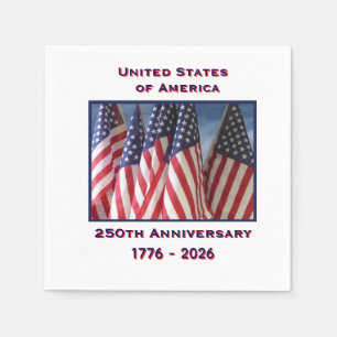 250. Jubiläum USA Patriotic Flags Paper Serviette