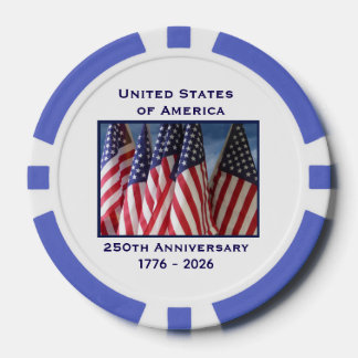 250. Jubiläum USA Patriotic Flags Premium Pokerchips