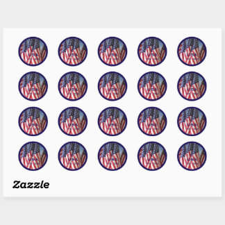 250. Jubiläum USA Patriotic Flags Premium Runder Aufkleber