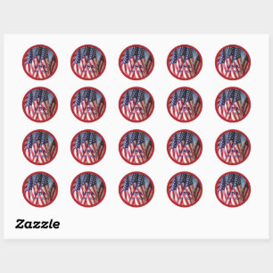 250. Jubiläum USA Patriotic Flags Premium Runder Aufkleber